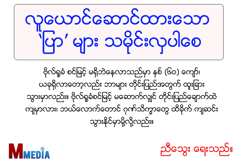 လူေယာင္ေဆာင္ထားေသာ ‘ျပာ’ မ်ား သမိုင္းလွပါေစ