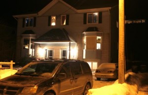 A duplex home where a 19-year-old man was found dead is shown in Timberlea