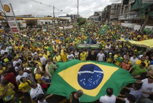 Demonstrators attend a protest against Brazil's President Dilma Rousseff in Manaus