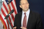 Derek Mitchell, Washington's special representative to Myanmar, talks during a press conference at Yangon International Airport in Yangon, Myanmar Wednesday, Sept. 14, 2011. (AP Photo/Khin Maung Win)