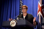 Australian Defense Minister Marise Payne speaks during a joint press availability at the 2015 Australia-U.S. Ministerial (AUSMIN) consultations in Boston, Massachusetts October 13, 2015.   REUTERS/Faith Ninivaggi