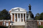 UNITED STATES - SEPTEMBER 25:  Thomas Jefferson in front of Rotunda of the University he founded, University Of Virginia, Charlottesville, Virginia  (Photo by Stephen St. John/National Geographic/Getty Images)