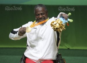 2016 Rio Paralympics - Powerlifting- Victory Ceremony - Men's 88kg Group A Victory Ceremony - Riocentro Pavillion 2 - Rio de Janeiro, Brazil - 13/09/2016. Gold medalist Mohammed Khalaf of United Arab Emirates poses with his medal. REUTERS/Sergio Moraes  FOR EDITORIAL USE ONLY. NOT FOR SALE FOR MARKETING OR ADVERTISING CAMPAIGNS.   - RTSNJFU