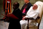 Pope Francis leads his Wednesday general audience at the Paul VI audience hall in Vatican City February 8, 2017. REUTERS/Tony Gentile