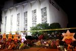 Mandatory Credit: Photo by JARED WICKERHAM/EPA-EFE/REX/Shutterstock (9948253an)
The Star of David memorials are lined with flowers at the Tree of Life synagogue two days after a mass shooting in Pittsburgh, Pennsylvania, USA, 29 October 2018. Officials report 11 people were killed by the gunman identified as Robert Bowers who has been charged with hate crimes and other federal charges .
Vigil for victims of synagogue shooting, Pittsburgh, USA - 29 Oct 2018