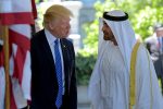 President Donald Trump welcomes Abu Dhabi's Crown Prince Sheikh Mohammed bin Zayed Al Nahyan to the White House in Washington, Monday, May 15, 2017. (AP Photo/Susan Walsh)