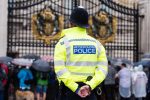 LONDON, ENGLAND - AUGUST 02:  Police guard as Tourists and well wishers watch on as Prince Philip, Duke of Edinburgh attends The Captain General's Parade at Buckingham Palace on August 2, 2017 in London, England.  (Photo by Jeff Spicer/Getty Images)