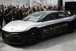 The Lucid Air speed test car is displayed at the 2017 New York International Auto Show in New York City, U.S. April 13, 2017. REUTERS/Andrew Kelly